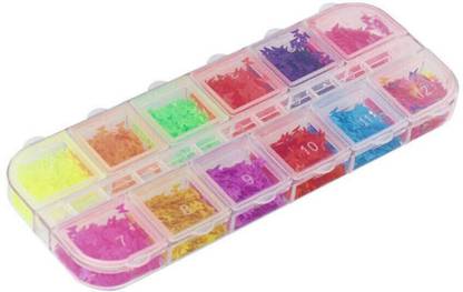 she cosmetics 1 box 12 Different colors Sequins Holographic Glitter Nail Art Sequins Butterfly Glitters Design Nail Art Glitter