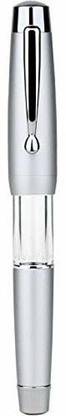 Moonman T2 Fountain Pen Spring Piston Filling Fine Nib, Silver Acrylic Alloy Large-Capacity Ink Pen Box Set Fountain Pen