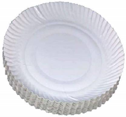 10 Inch Round White Paper Plates, Round Disposable Dinner Plates