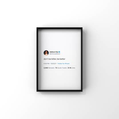 Twitter Quote -Motivational Poster A3 Size Premium glossy Finish with Frame Paper Print