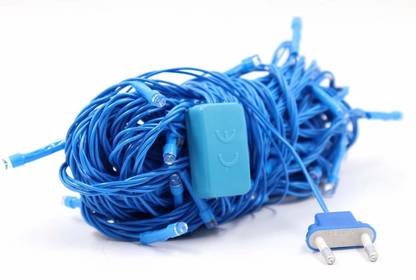 C&K 50 LEDs 14.22 m Blue Steady Bulb Rice Lights  (Pack of 1)