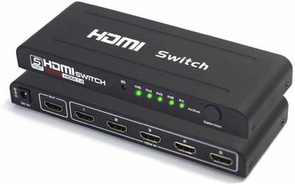 Etzin 5 Port HDMI Switch 4K Ultra HD 3D HDMI Switcher 5 Input 1 Output 5x1 SwitCH Media Streaming Device