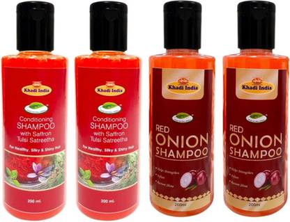 KHADI conditioning shapoo with herbal walnut and cobditiong shmapoo with walnut and premium herbal shapmoo premium herbal Shampoo (Pack of 4) (800 ml)