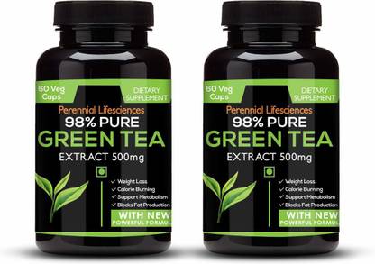 Perennial Lifesciences Pure Green Tea Extract Polyphenols Catechins Egcg 60 Capsules (Pack Of 2)