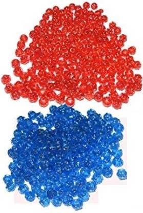 Swacraft Macrame Red & Blue Beads (Mani)[200 Qty]