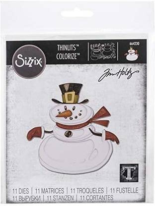 Ellison Sizzix Thinlits Die Set 11 Pack Mr. Snowman Colorize by Tim Holtz,