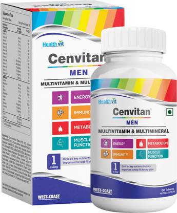 HealthVit Cenvitan Men Multivitamin & Multimineral for Metabolism and Immunity - 60 Tablets