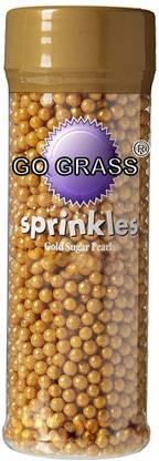 GO GRASS Golden balls Sprinkles for Cake Decoration / cupcakes / Sprinkles