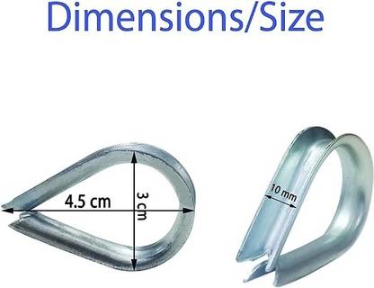Artic Height Gym Machine Wire Cable Thimble (Eye Lock) Set of 2pcs Multi-training Bar (Silver Multi-training Bar