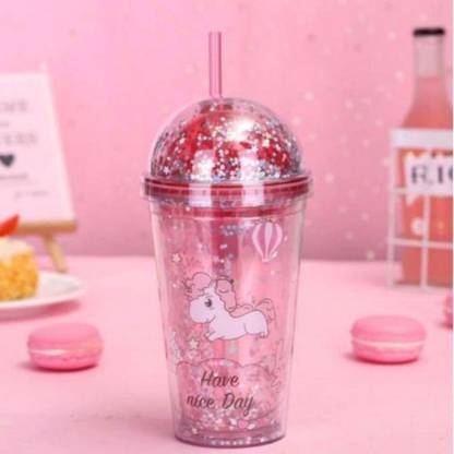 KITCHENCUBE Acrylic Cute Unicorn Sipper 700 ml Shaker