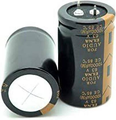 SHELFKEY ALUMINIUM ELECTROLYTIC CAPACITOR 10000uF 63V SK-10000uf/63V-N (PACK OF 2) Electrolytic Capacitor