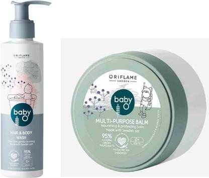 Oriflame Sweden Baby O Multipurpose Balm and Hair & Body Wash (Combo kit)