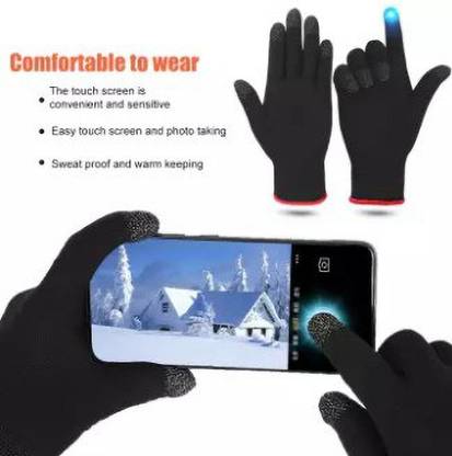 greyfab 1 Pair Gloves Sports Gloves Warm Breathable Gaming Gloves Touch Screen Gym & Fitness Gloves