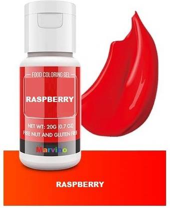 Marvino Color Gel Food Colouring, Vibrant Icing Colors Veg and Gluten Free Gel Icing Colors for Cake Decorating, Baking, Fondant, Slime Edible Food Dye Colour - (20ml) Bottles (Raspberry) Red