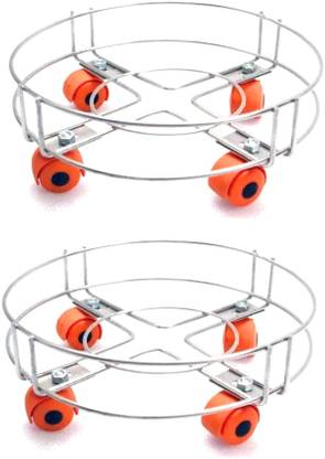 Dogwood Cylinder Trolley with High Quality Wheels/Gas Trolly/LPG Cylinder Stand, Premium Quality (Pack of 2) Gas Cylinder Trolley