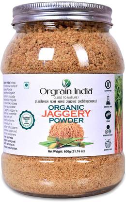 Orgrain India Organic Jaggery Powder, 2.4kg | Hand Crushed Gur Powder | Organically Grown | No Preservatives Added | No Artificial Flavors Powder Jaggery
