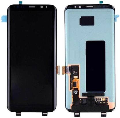 sparewala Super AMOLED Mobile Display for Samsung Galaxy S8-Silver(display glass combo folder)