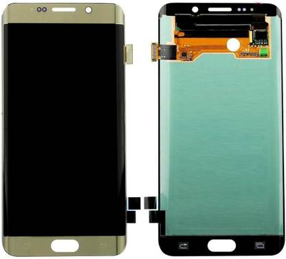 sparewala Super AMOLED Mobile Display for Samsung Galaxy S6 Edge-Gold(display glass combo folder)