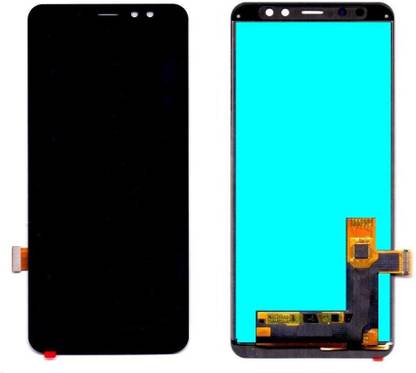 sparewala Super AMOLED Mobile Display for Samsung Galaxy A8 Plus 2018-Black(display glass combo folder)