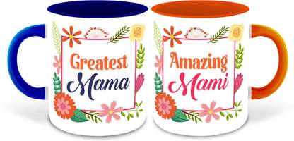 whats your kick Mama and Mami Inspired Dark Blue & Orange Inner Colour Set of 2 Coffee- Mamu, Mami, Best Quotes, Happy Birthday, Relation, Couple, Unique Gifts (Mama & Mami) Ceramic Coffee Mug