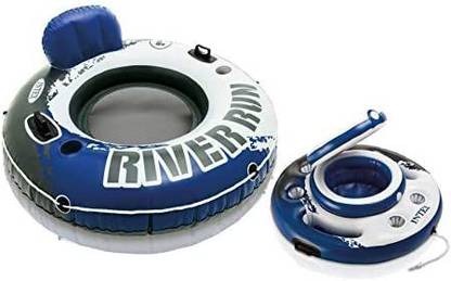 INTEX River Run I Inflatable Floating Tube Raft With Mega Chill Cooler