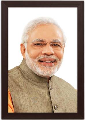 Braj Art Gallery Narendra Modi Portrait Photo Frame Digital Reprint 19.6 inch x 13.6 inch Painting