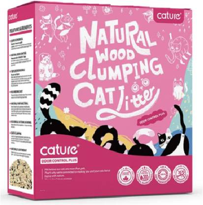 Cature Smart Pellets Natural Wood Clumping Cat Litter (Odor Control, 6L) Pet Litter Tray Refill
