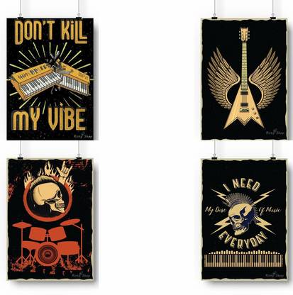Matt Finish 300 GSM Paper Poster Set of 4 Paper Print