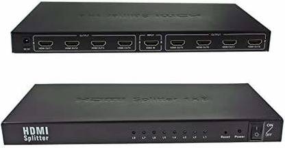 ATEKT 8 Way HDMI Splitter 8 Port HD Hub 3D 1X8 HDMI Video Splitter 1 in 8 Out for HDMI TV, PC DVD pack of 1 Media Streaming Device