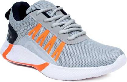 new02grey&orange Running Shoes For Men