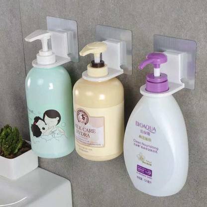 UV Exim Shower Gel Hook Self Adhesive Plastic Bottle Storage Holder Hanger Bathroom Shower with Sticker Wall Mounted Stand Hanging Hook Shelves Shower Grab Bar