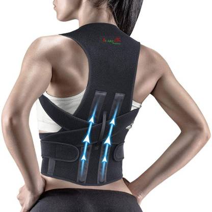 Z-REHAB Unisex Back Brace With Dual Steel Metallic Plate At Back For Bad Posture Posture Corrector