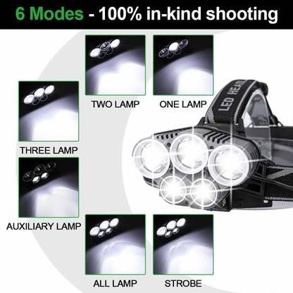 Druidstone Torch Light, Ultra Bright 10000 Lumen Weatherproof 5 LED with 6 Modes Torch