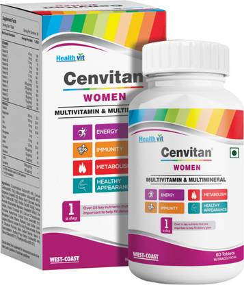 HealthVit Cenvitan Women Multivitamin & Multimineral for Energy and Immunity - 60 Tablets