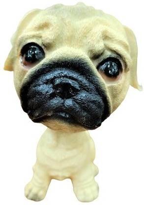 AweStuffs Pug Dog Bobblehead Resin Bobblehead Action Figure for Car, Desk, Office, Home Decor