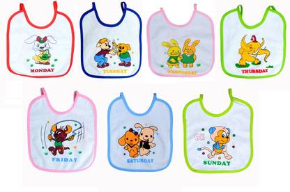 Basics21 Beautiful Printed 7 Days Baby Bib - Design