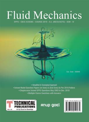 Fluid Mechanics for SPPU 19 Course (SE - IV - MECH. - 202049)