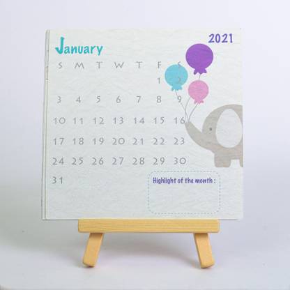 Inside Out Innovative Designs Animal Kingdom Calendar (with an Easel Stand) 2021 Table Calendar
