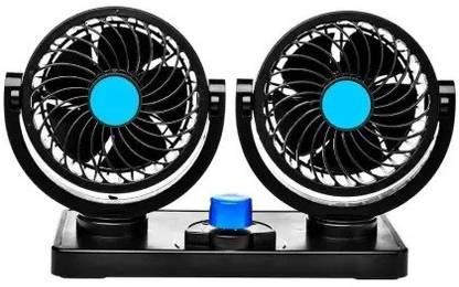 Grizzly 360 Degree Rotatable Dual Head 2 Speed Quiet Strong Dashboard Auto Cooling Air Fan Car Interior Fan