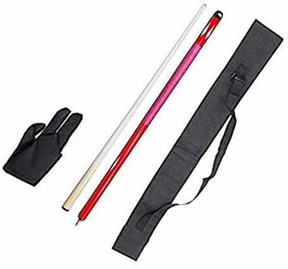 Laxmi Ganesh Billiard LGB254 Red American Pool Cue in 12mm Tip Size with One Black Cue Cover & Glove Snooker, Pool, Billiards Cue Stick