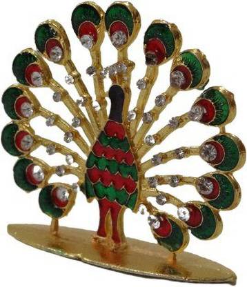 AryaRadha Metallic Toy Peacock Decorative Showpiece  -  3.8 cm
