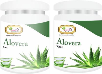 Sibley Beauty Aloe Vera Moisturizing Massage Gel for Face & Hairs (1 x 500 ml) - Aloe Vera Scrub for Face (1 x 500 ml) Pack of 2 - Aloe vera Gel for Saloon Pack, Acne & Pimples, Moisturize and softens the skin - for men women boys Girls normal oily dry combination skin