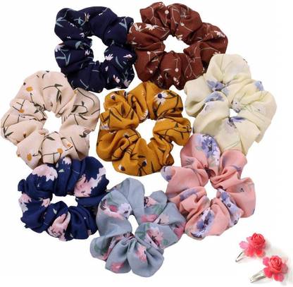 FRESHION STORE VELVET RUBBER / SOFT RUBBER / COTTON FABRIC HAIRRUBBER / ELASTIC RUBBER / PACK OF 8 RUBBER + 2 TIC TAC Rubber Band