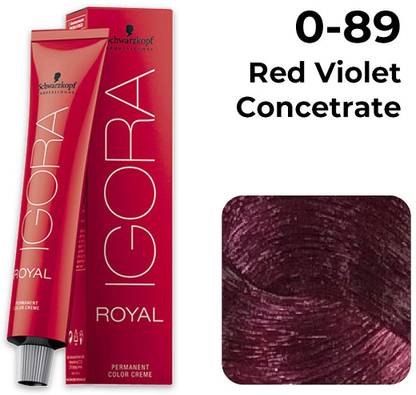 Schwarzkopf Professional Igora Royal Permanent Color creame No. 0-89 (Red Violet Concentrate) 60 ml , RED VIOLET CONCENTRATE