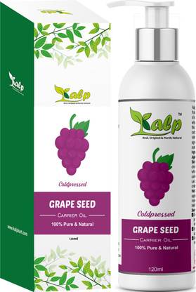 Kalp Organics 100% Pure Grapeseed oil,100% Pure & Natural Cold Pressed Grapeseed Oil For Skin Tightening, Acne & Hair Growth Hair Oil