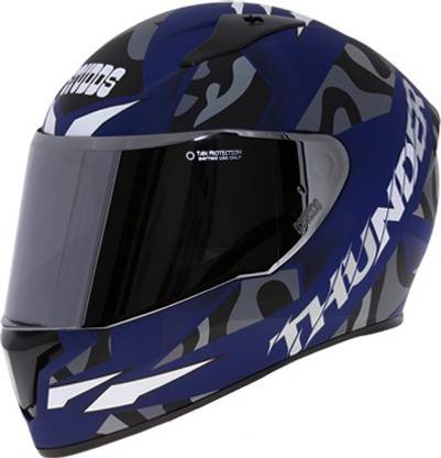 STUDDS THUNDER D7 M/VISOR MATT BLUE N1 GREY SIZE XL Motorsports Helmet