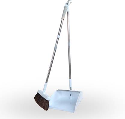 UPC Premium Broom with Dust Collector - With Microfiber Static Brush for East Cleaning - SS Handle Broom, Dustpan