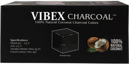 VibeX ™ VXI-989-Natural Premium Coconut Hookah Sisha Charcoal Coal-72 Charcoal Cubes Hookah Charcoals