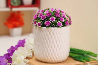 Bright Shop Plant Container Set Medium Size Cylinder Shape Flower Pot for Home,Balcony,Garden-Ceramic Plant Not Included .Planter Pot for both Indoor and Outdoor Plant Container Set