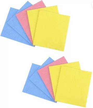 arti Wet n Wipe Brite Cellulose Cleaning Polyester Blend Sponge Mop ( Multicolour) - Pack of 10 Pieces 2 Packet Sponge Wipe